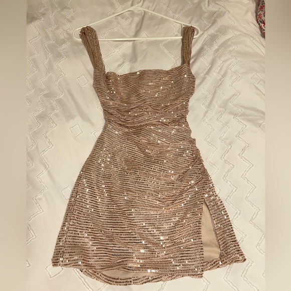 Lucy in the Sky Dresses Melina Sequin Bodycon Dress In Gold Poshmark